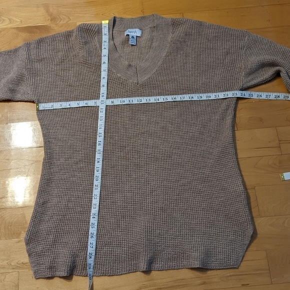 Kersh Merino Blend V-Neck waffle knit Sweater in tan camel toneb XXL @T1 - Picture 6 of 10